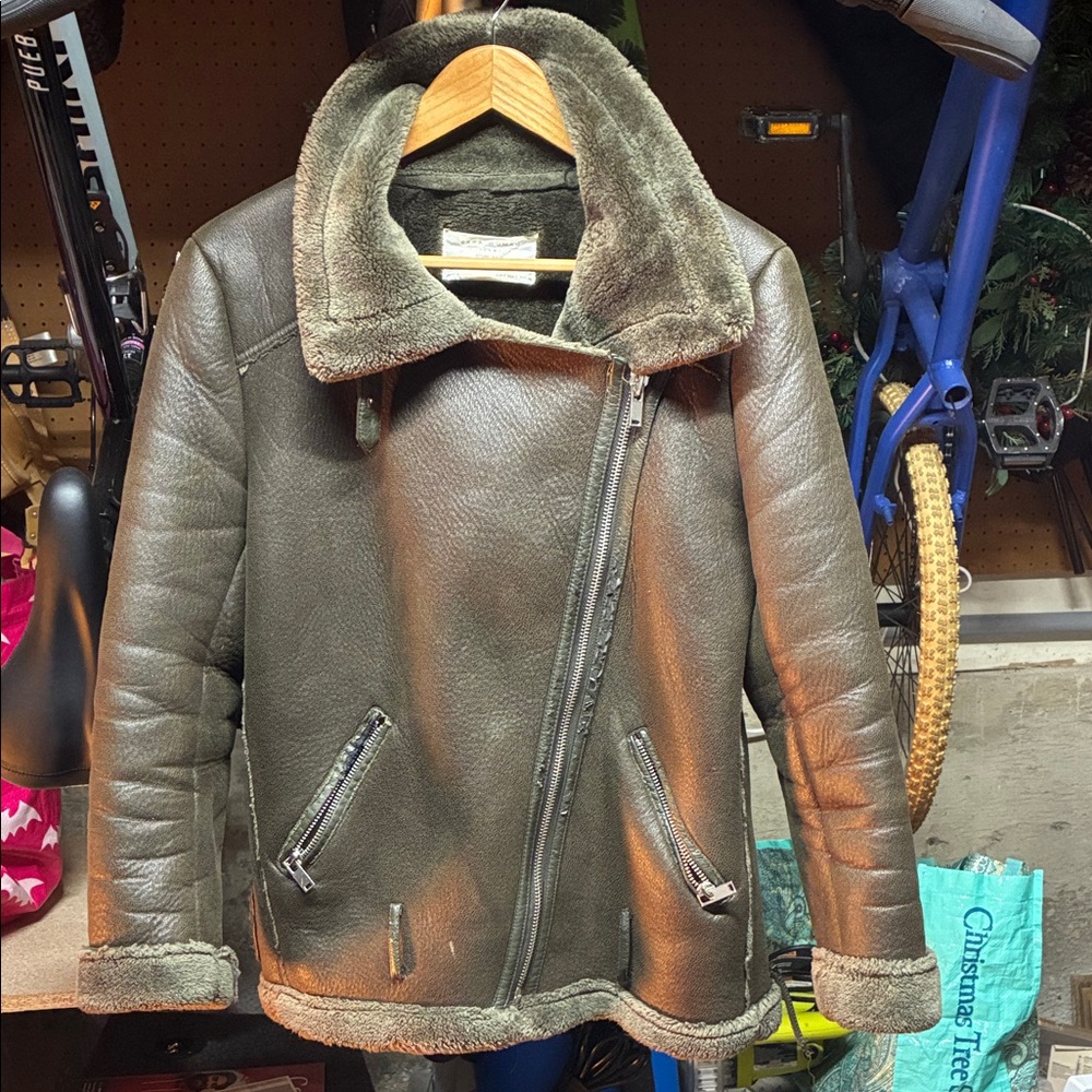 Zara Women's Military Style Jacket - Olive Green